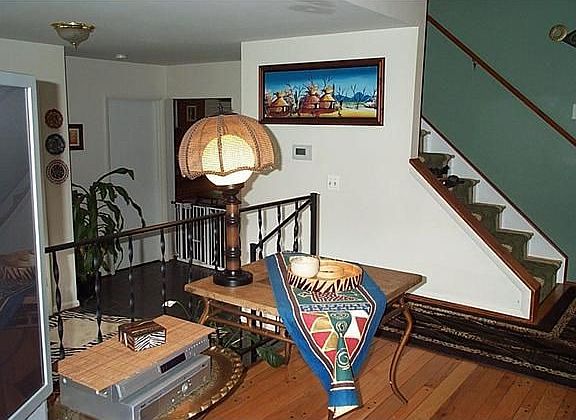 Gleaming hardwood in living room
