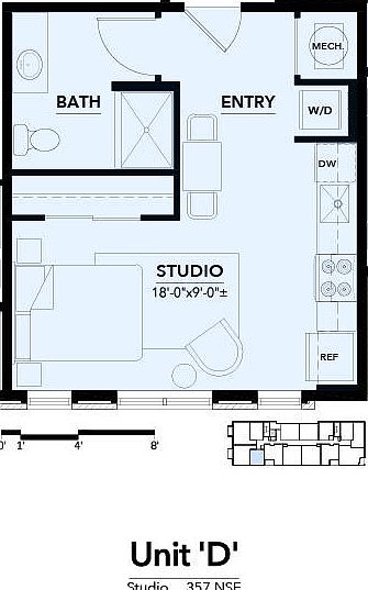 2nd image of 954 E McMillan St #0B-1Ba-357Sqft