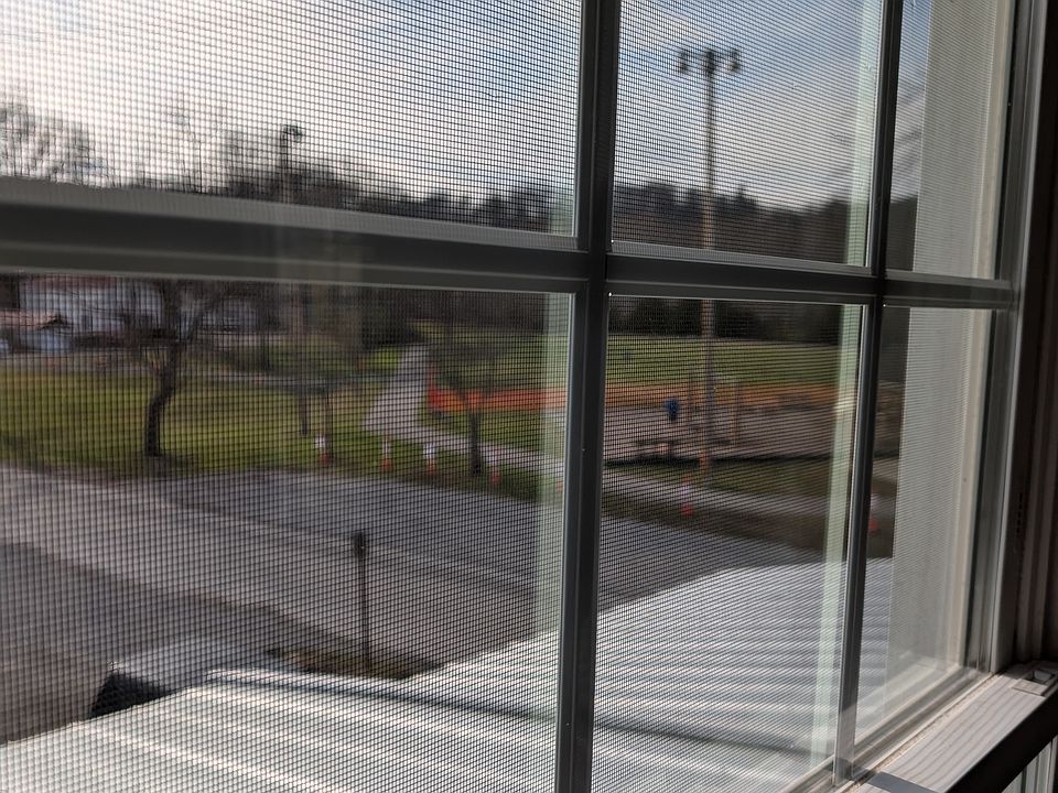 Livingroom window overlooking the Park and Playground