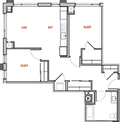 V floor plan The Eddy