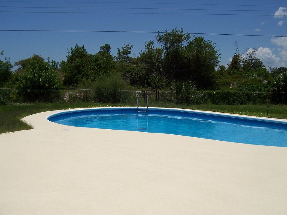 big pool and backyard