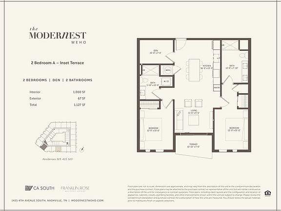 Modernest WeHo 2 Bedroom A - Inset Terrace