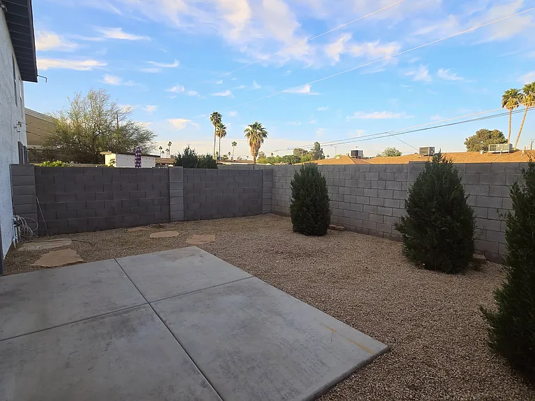 Large backyard.
