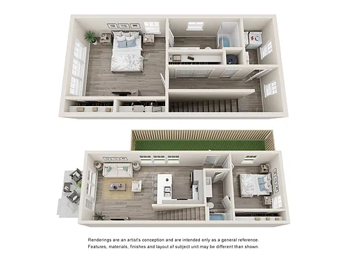 Floor plan 2 Bed Willow Townhome