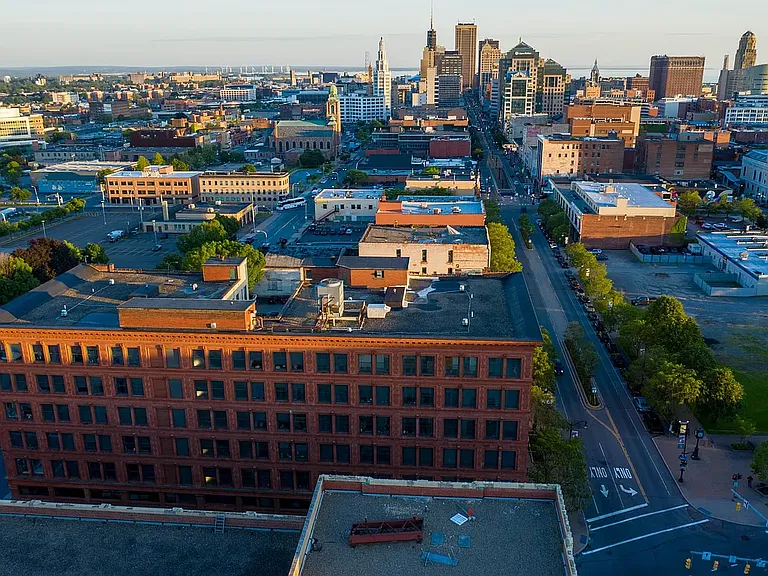 Aerial view of downtown