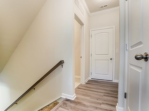 Photo representation of the Nolan basement stairs. Colors, finishes and options will vary.