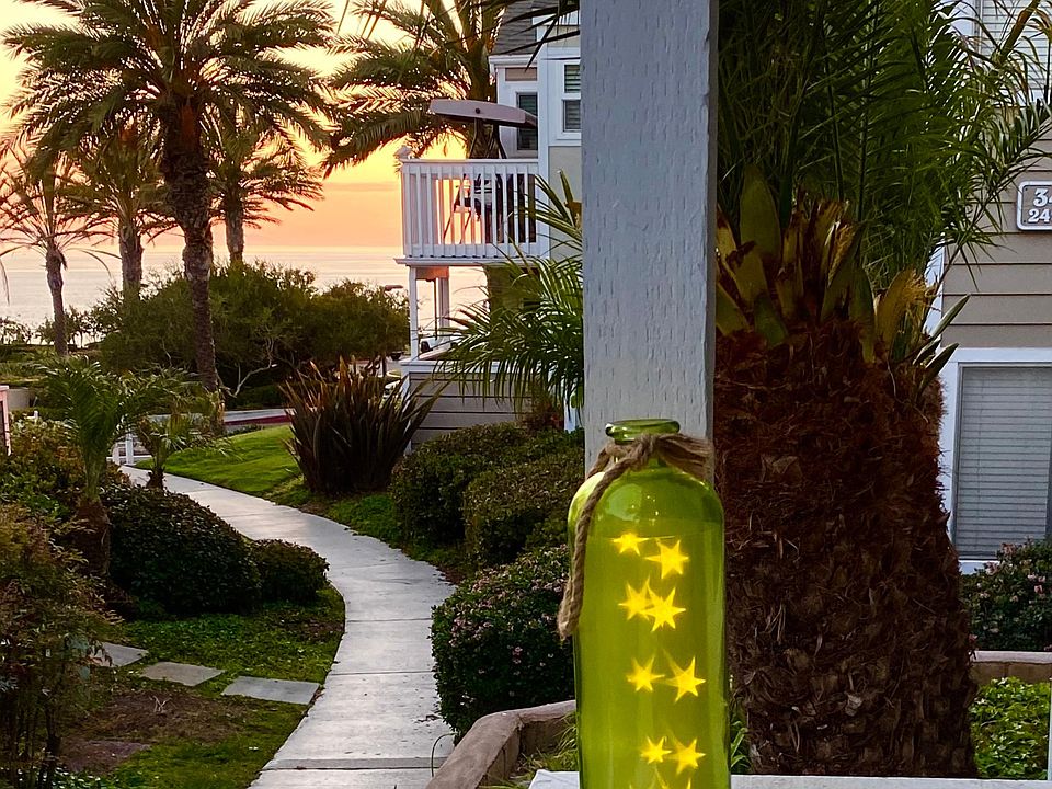 View from the master bedroom patio of the ocean and sunset.