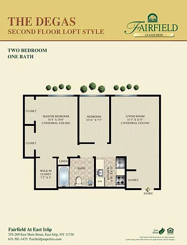 Floor plan THE DEGAS-Two Bedroom Loft Style