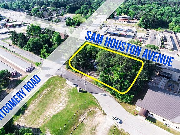 Another Drone Aerial View of Lot Location & Heavily Traveled/Intersection of South Sam Houston Ave & Montgomery Road