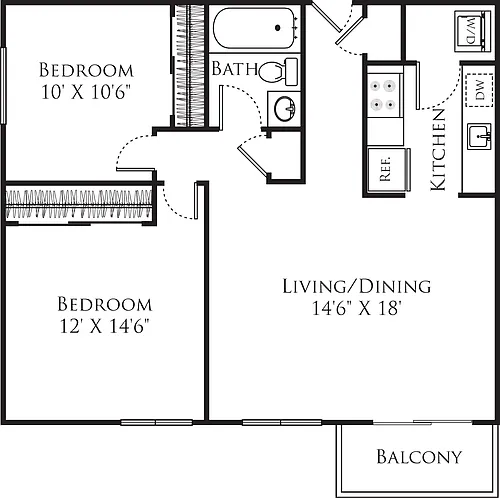 Floor plan 2 Bedroom F