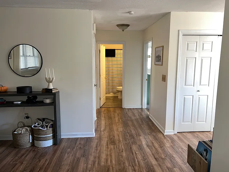 Living room looking toward bedrooms and bathroom