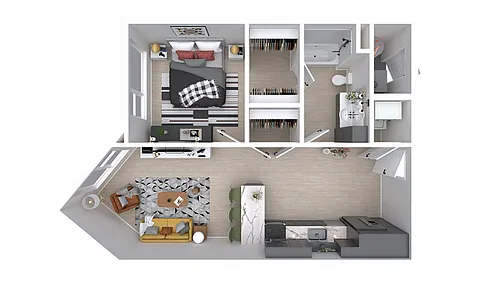 Floor plan Union (Income Restricted)