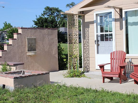 Patio with wall fountain