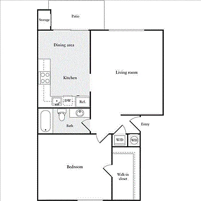 Floor plan 1 Bedroom A