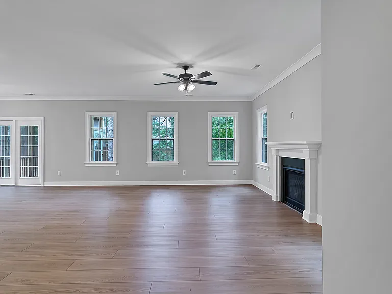 living area with fireplace