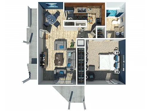Floor plan 1 Bedroom 1 Bath
