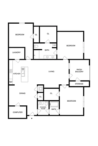 Floor plan 3 Bedroom Deluxe