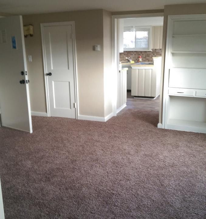 living room with new carpet and paint