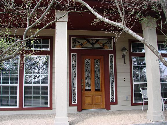 beautiful stained glass entry way
