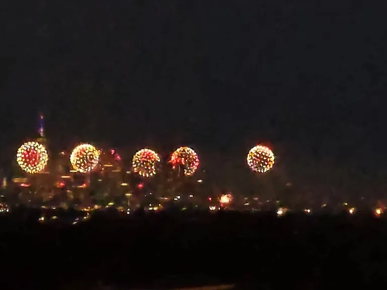 View of July 4th fireworks from the apartment window!