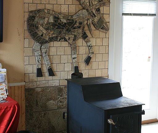 Wood stove / mosaic moose
