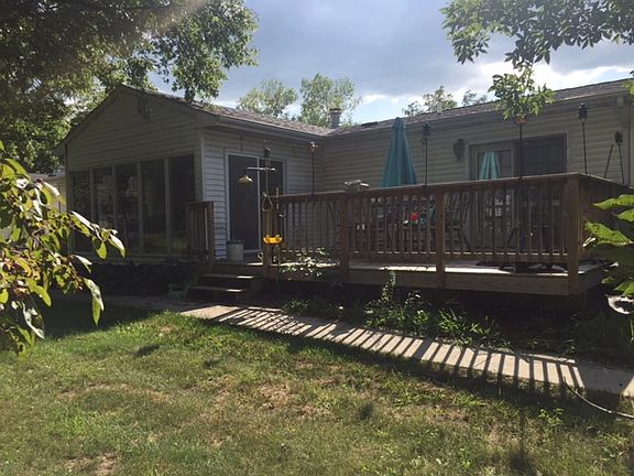 Back view with wood deck 