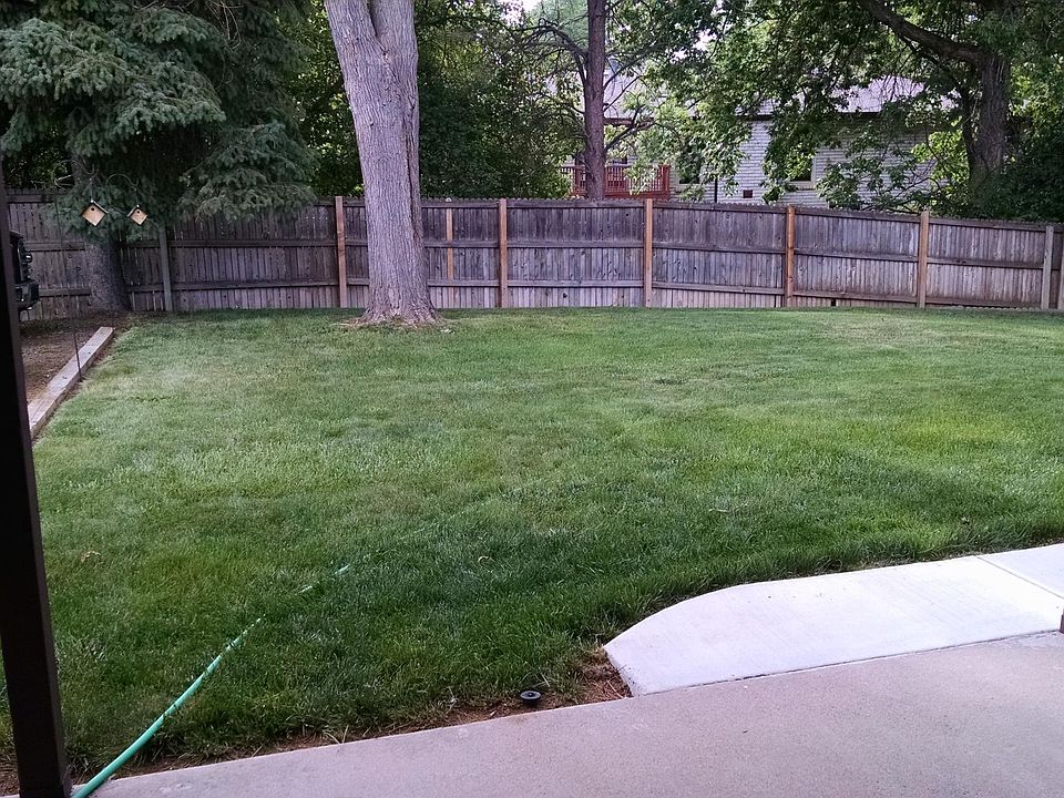 Patio area with quiet backyard