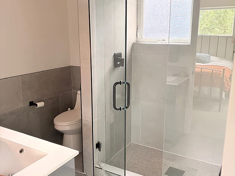 Bathroom connected to the primary bedroom