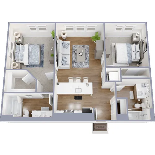 Floor plan 2 Bed 2 Bath