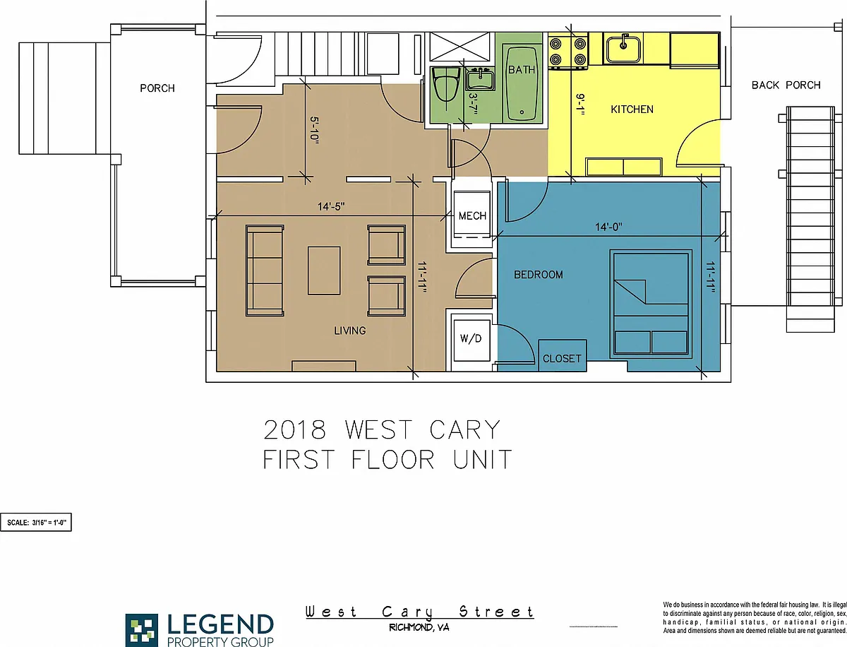 Floor plan The Row at Cary Place - 2018 W. Cary Street Lower 