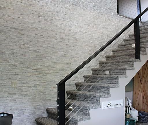 Modern stone wall staircase