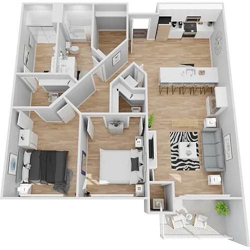 Floor plan 2 Bed 2 Bath