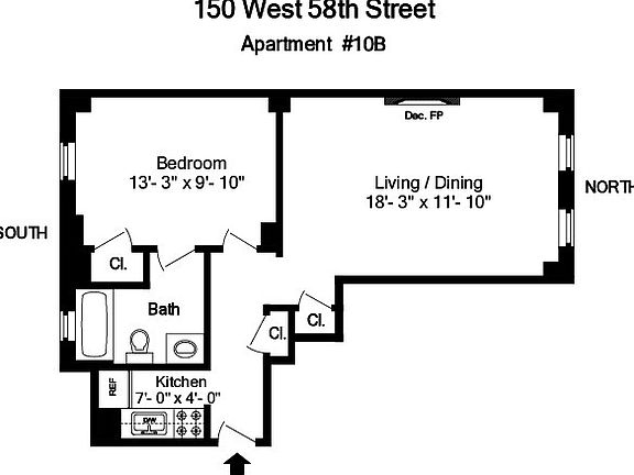 2nd image of 150 W 58th St APT 10B
