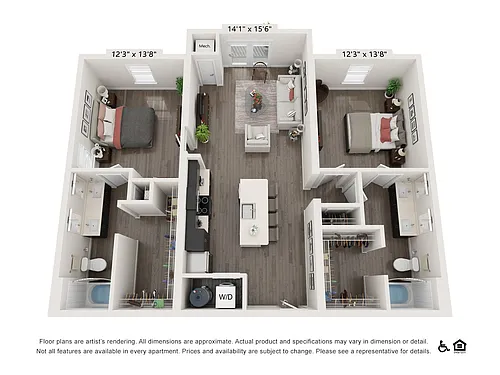 Floor plan Albert - 2 Bedrooms 1210
