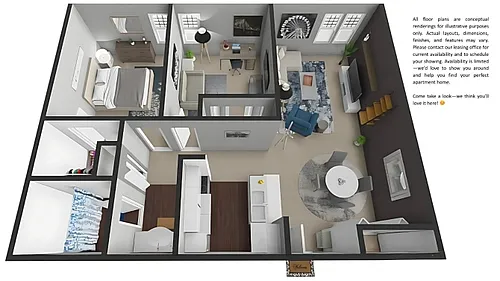 Floor plan Two Bedroom Apartments
