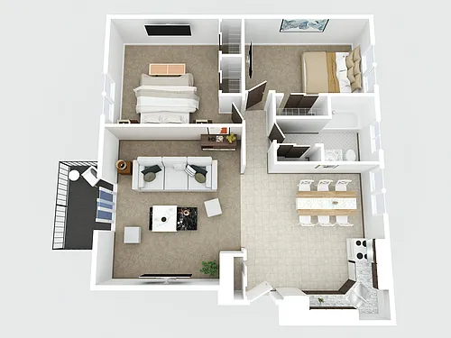 Floor plan Large 2 Bed 1 Bath
