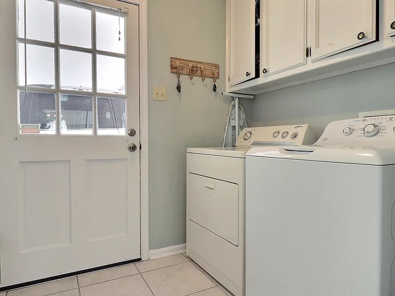 Washer and dryer not included. Room for clothing rack or deep freezer.
