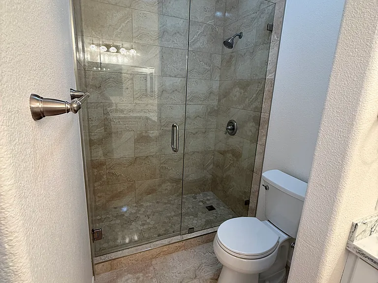 View of Master bathroom walk-in shower.