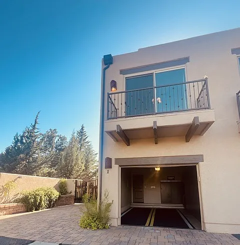 exterior with open garage