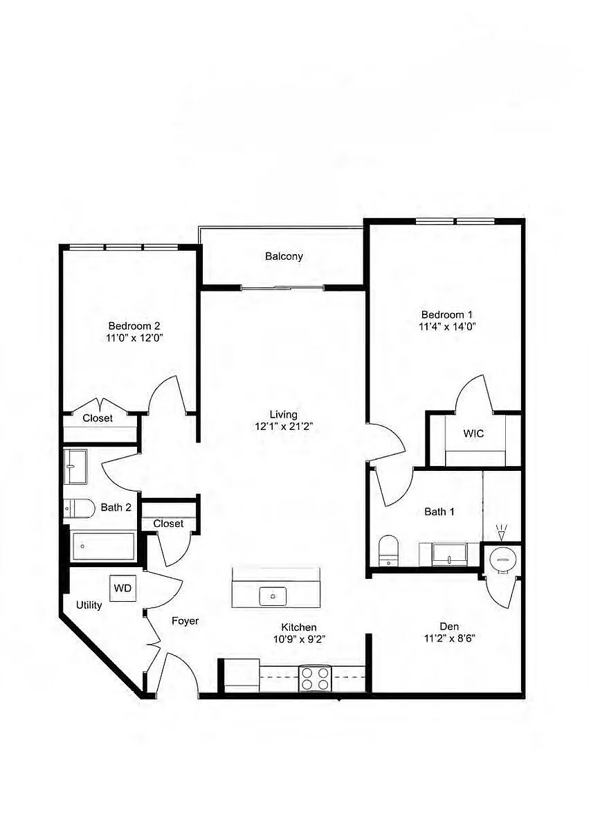 Floor plan B16-D 2Dx2
