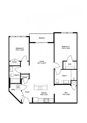 Floor plan B16-D 2Dx2