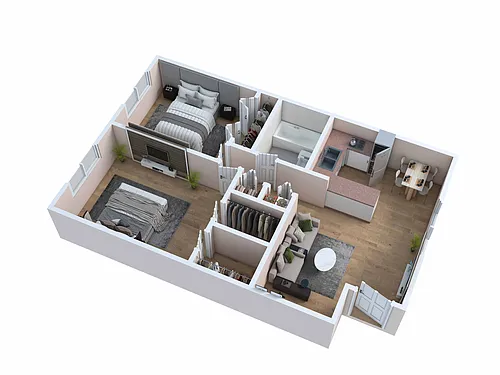Floor plan Classic 2Bd/1Ba