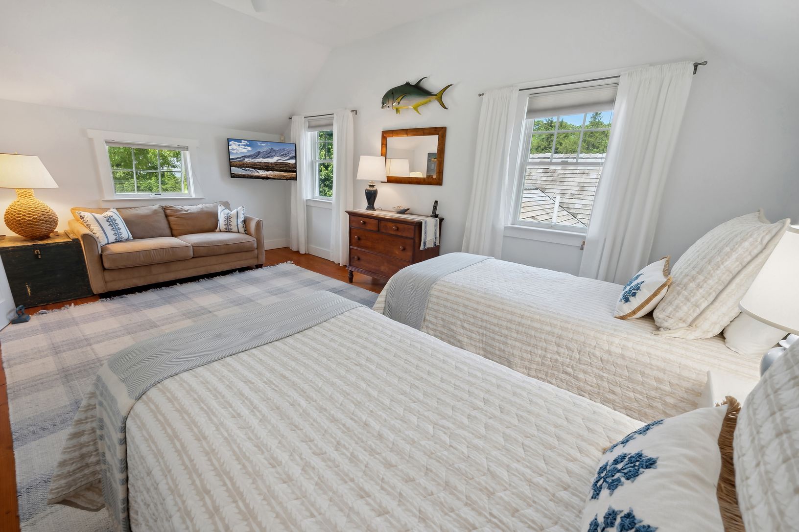 All bedrooms have mounted Samsung TVs