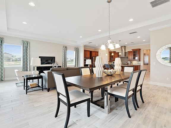 Sunny dining area with a view