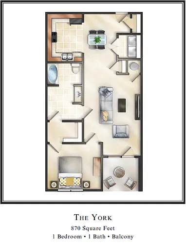 Floor plan The York with Balcony