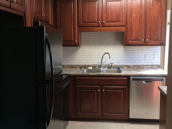 Kitchen with custom cabinets.