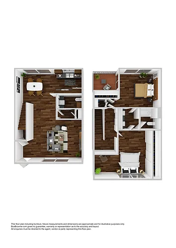 Floor plan 2 Bedroom 1.5 Bath Townhome