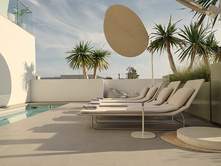 Private Plunge Spa with Heated Jet Option _ This serene rooftop retreat features a luxurious plunge spa that can be heated with adjustable jets for ultimate relaxation.