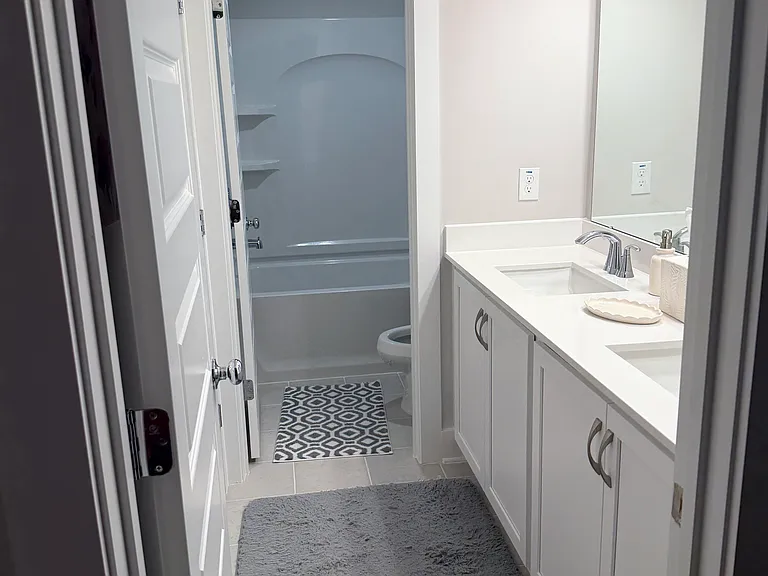 Jack and Jill Bathroom connected to Bedrooms 2 and 3