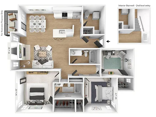 Floor plan The Voyager 3 BR 2 BA